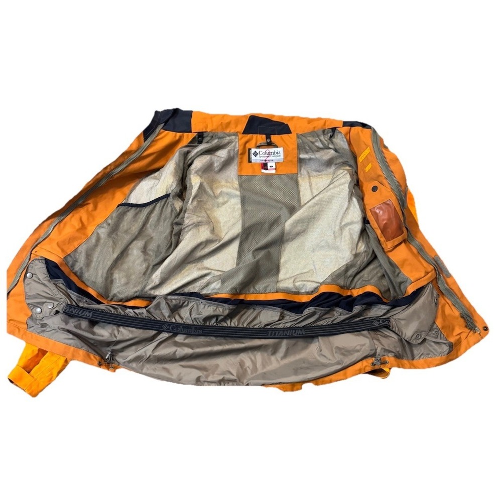 🔥Columbia Titanium🤑Ski Jacket Large Waterproof Parka Omni-Tech Orange‎ 3-in-1 - Picture 8 of 10